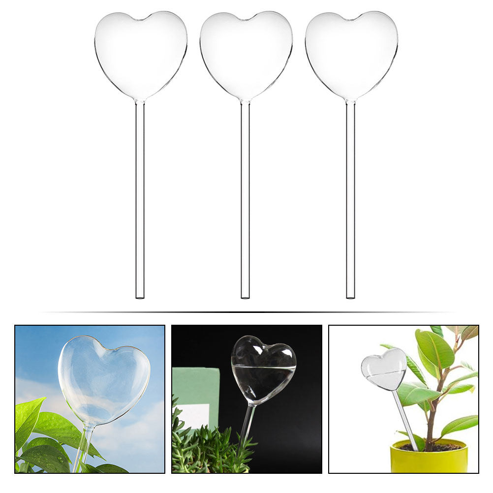 3Pcs Heart Shaped Glass Self W - Bonsai Garden For Home review and price