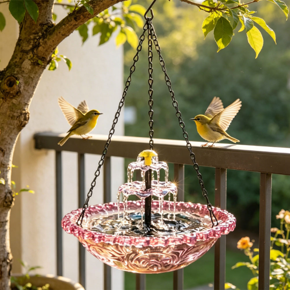 Solar Powered Hanging Birdbath - Bonsai Garden Fountain review and price