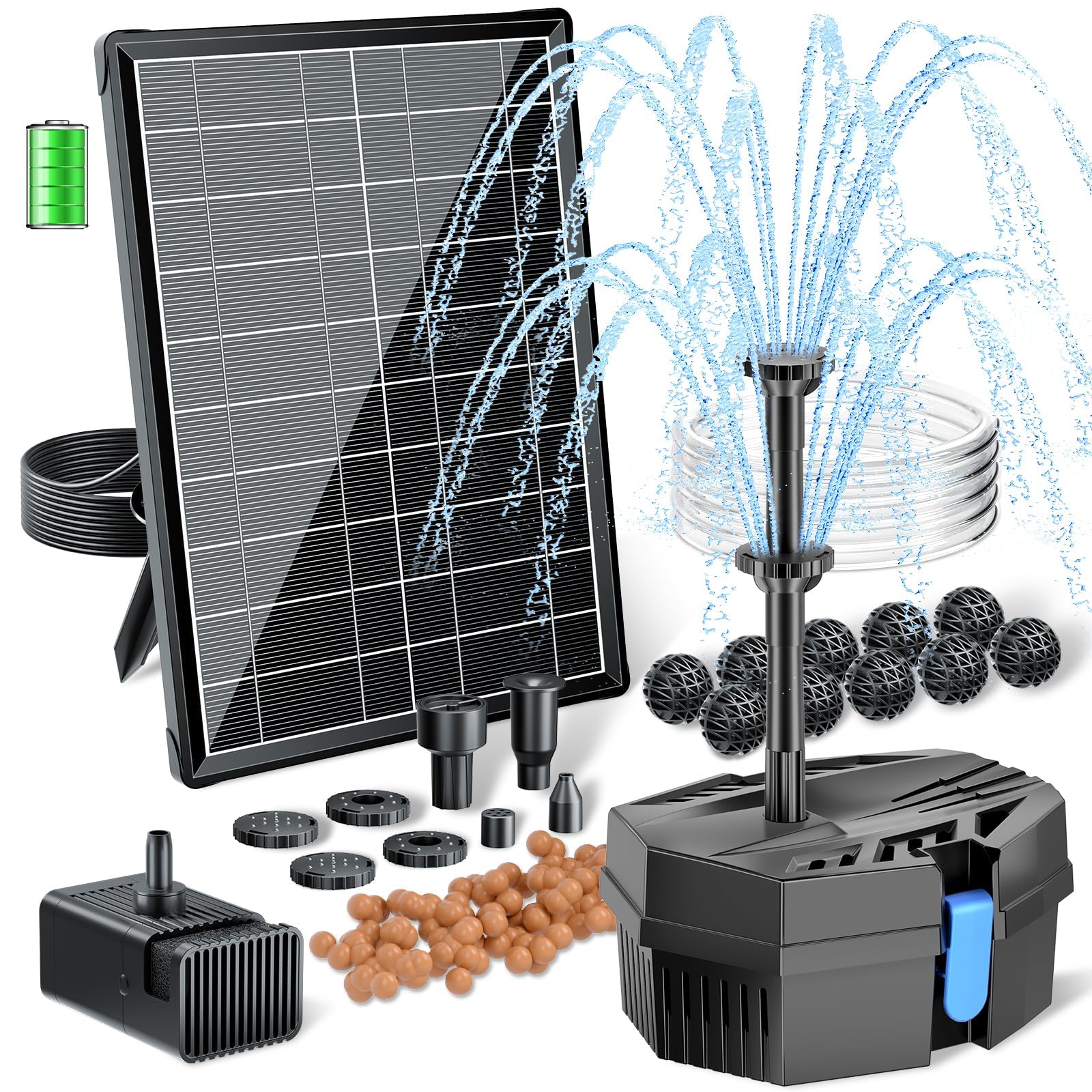 8W Solar Fountain Pump With 30 - Bonsai Garden Fountain review and price