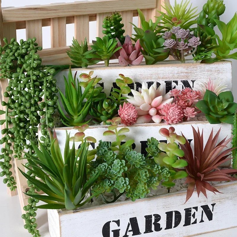 10/20Pcs PVC Succulents Plants - Bonsai Garden For Home review and price