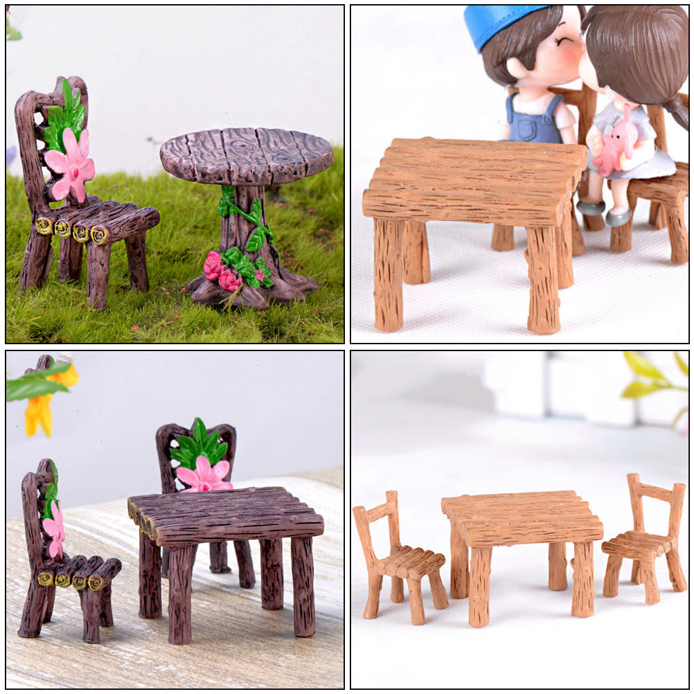 5Sets Mini Resin Miniature Cha - Bonsai Garden For Home review and price